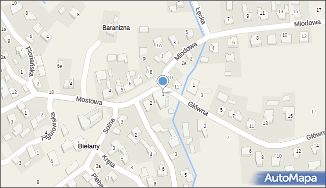 Bielany, Plac św. Macieja, 1, mapa Bielany