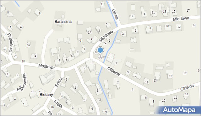 Bielany, Plac św. Macieja, 11, mapa Bielany