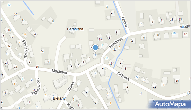 Bielany, Plac św. Macieja, 8, mapa Bielany