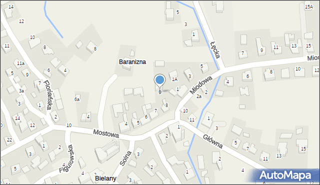 Bielany, Plac św. Macieja, 9, mapa Bielany