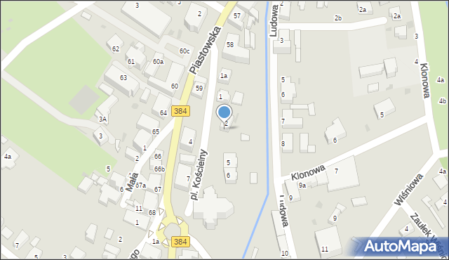 Bielawa, Plac Kościelny, 3, mapa Bielawa