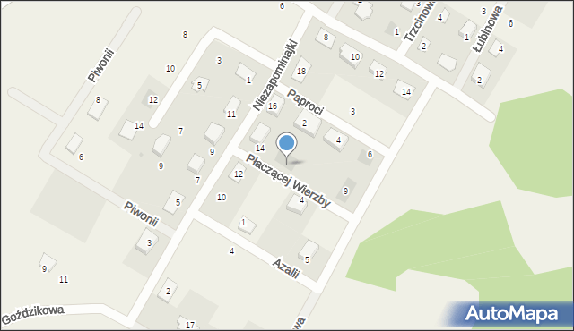 Bielkowo, Płaczącej Wierzby, 1, mapa Bielkowo