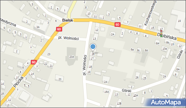Bielsk, Plac Wolności, 16, mapa Bielsk