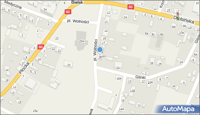 Bielsk, Plac Wolności, 19, mapa Bielsk