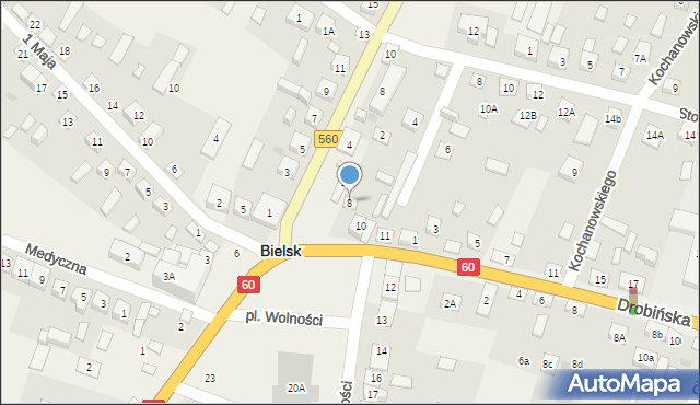 Bielsk, Plac Wolności, 8, mapa Bielsk