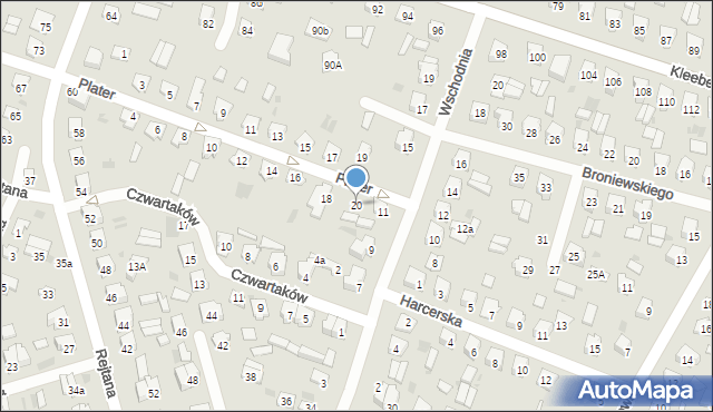 Bielsk Podlaski, Plater Emilii, 20, mapa Bielsk Podlaski