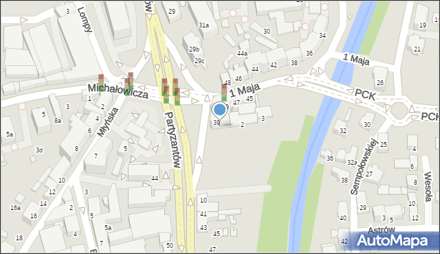 Bielsko-Biała, Plac Mickiewicza Adama, 1, mapa Bielsko-Białej