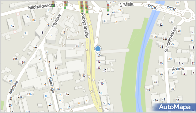 Bielsko-Biała, Plac Mickiewicza Adama, 10, mapa Bielsko-Białej