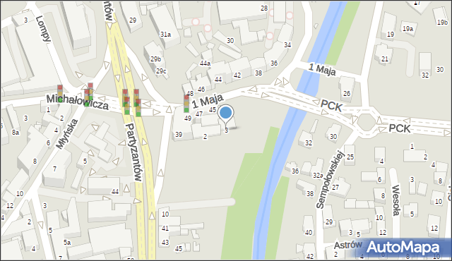 Bielsko-Biała, Plac Mickiewicza Adama, 3, mapa Bielsko-Białej