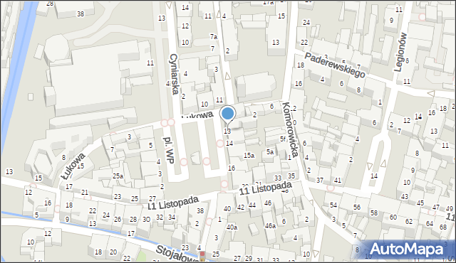 Bielsko-Biała, Plac Wojska Polskiego, 13, mapa Bielsko-Białej