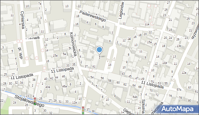 Bielsko-Biała, Plac Wolności, 2, mapa Bielsko-Białej