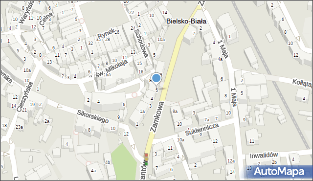 Bielsko-Biała, Plac Żwirki i Wigury, 5, mapa Bielsko-Białej