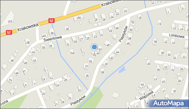 Bielsko-Biała, Plastyków, 41, mapa Bielsko-Białej