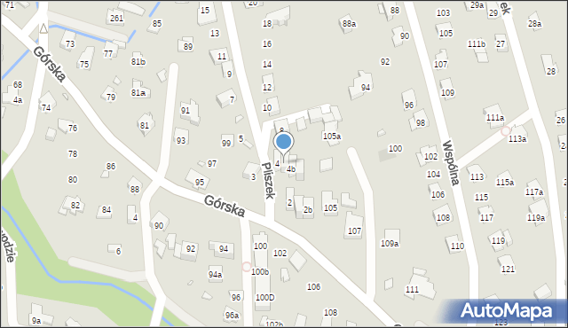 Bielsko-Biała, Pliszek, 4a, mapa Bielsko-Białej