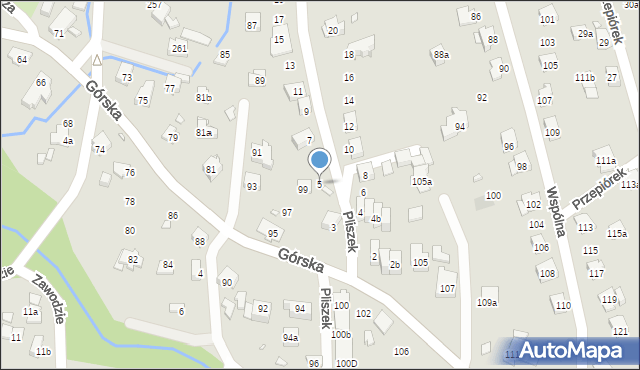 Bielsko-Biała, Pliszek, 5, mapa Bielsko-Białej