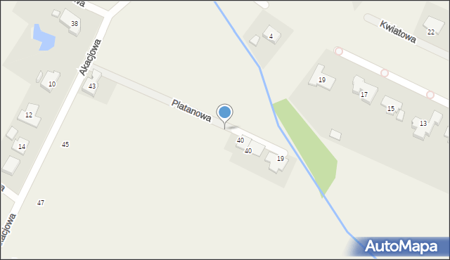 Biestrzyków, Platanowa, 15, mapa Biestrzyków