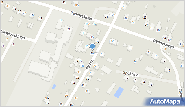 Bieżuń, Płocka, 26, mapa Bieżuń