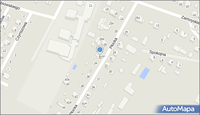 Bieżuń, Płocka, 32, mapa Bieżuń