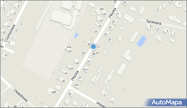 Bieżuń, Płocka, 39, mapa Bieżuń