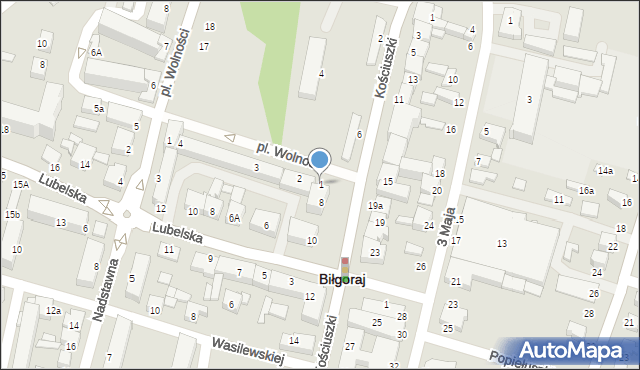 Biłgoraj, Plac Wolności, 1, mapa Biłgoraj