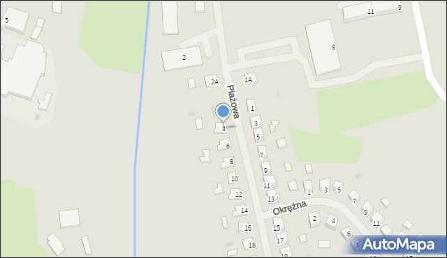 Biskupiec, Plażowa, 4, mapa Biskupiec