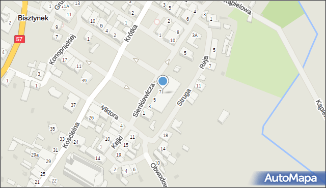 Bisztynek, Plac Chopina Fryderyka, 1, mapa Bisztynek