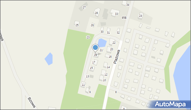 Błądzim, Plażowa, 19, mapa Błądzim