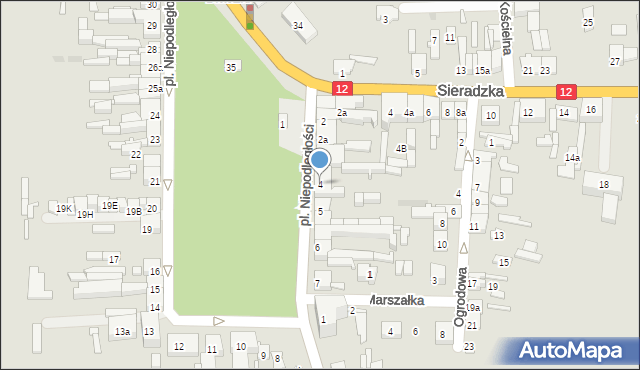 Błaszki, Plac Niepodległości, 4, mapa Błaszki