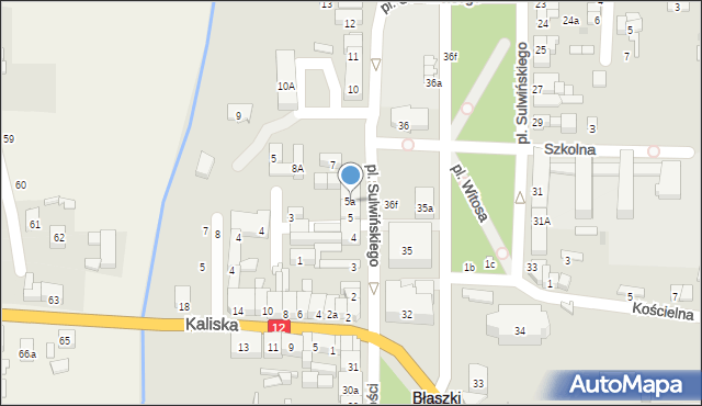 Błaszki, Plac Sulwińskiego, 5a, mapa Błaszki