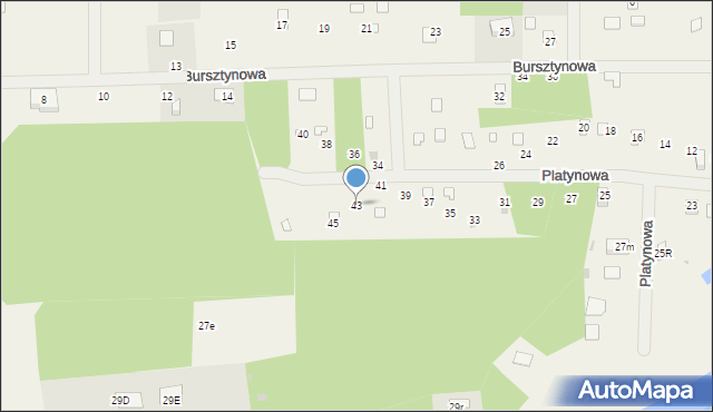Błędowo, Platynowa, 43, mapa Błędowo
