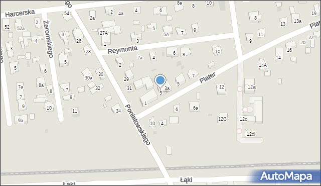 Błonie, Plater Emilii, 3, mapa Błonie