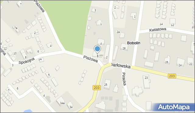 Bobolin, Plażowa, 6, mapa Bobolin