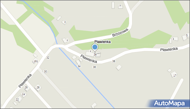 Bobowa, Pławienka, 1a, mapa Bobowa
