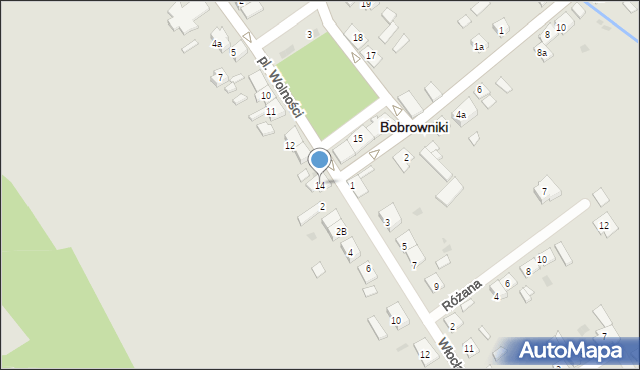 Bobrowniki, Plac Wolności, 14, mapa Bobrowniki