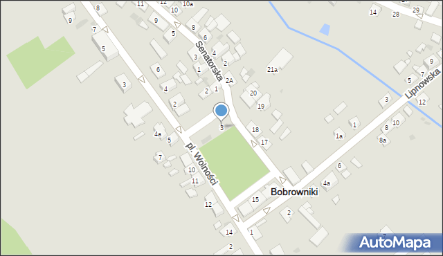 Bobrowniki, Plac Wolności, 3, mapa Bobrowniki