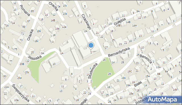 Bochnia, Plac Czaplińskiego Antoniego, ks., 1, mapa Bochni
