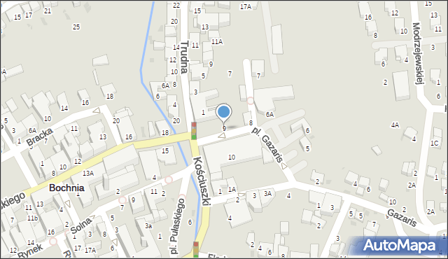 Bochnia, Plac Gazaris, 9, mapa Bochni