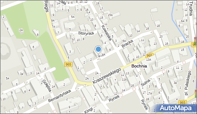 Bochnia, Plac Okulickiego Leopolda, gen., 4, mapa Bochni