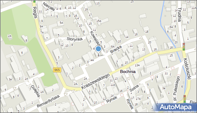 Bochnia, Plac Okulickiego Leopolda, gen., 6, mapa Bochni