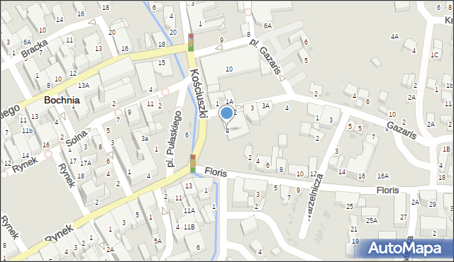 Bochnia, Plac Pułaskiego Kazimierza, gen., 4, mapa Bochni