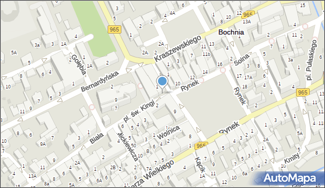 Bochnia, Plac św. Kingi, 1a, mapa Bochni