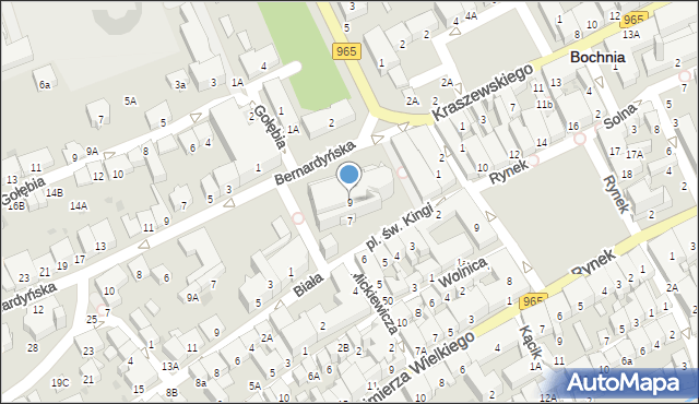 Bochnia, Plac św. Kingi, 9, mapa Bochni