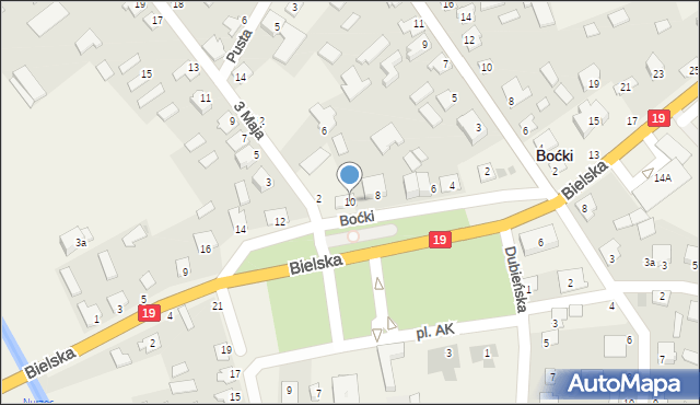 Boćki, Plac Armii Krajowej, 10, mapa Boćki