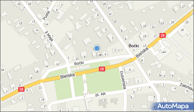 Boćki, Plac Armii Krajowej, 6a, mapa Boćki