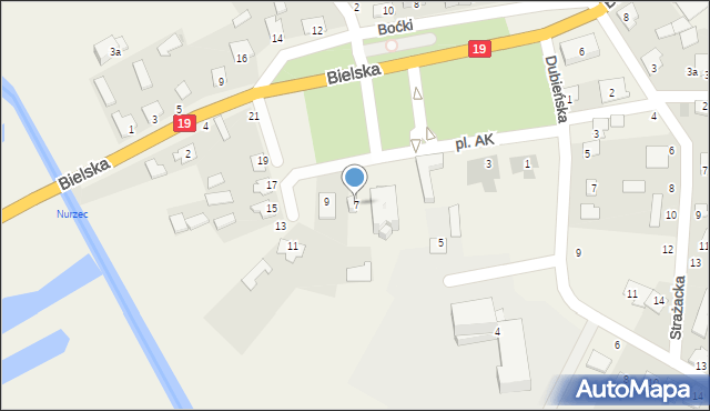 Boćki, Plac Armii Krajowej, 7, mapa Boćki
