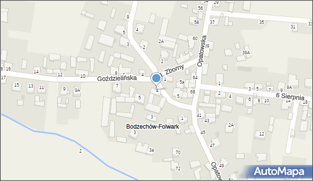 Bodzechów, Plac Zborny, 4, mapa Bodzechów