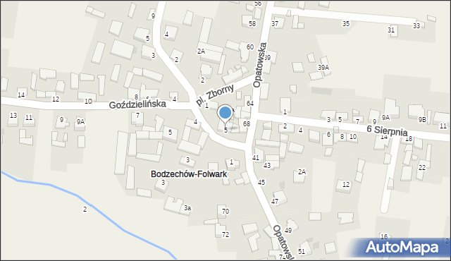 Bodzechów, Plac Zborny, 5, mapa Bodzechów