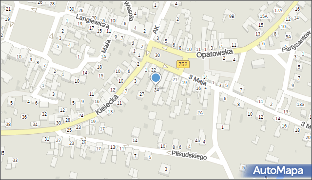 Bodzentyn, Plac Żwirki, 24, mapa Bodzentyn