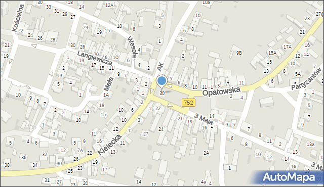 Bodzentyn, Plac Żwirki, 30, mapa Bodzentyn