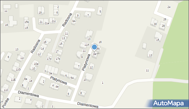 Bojano, Platynowa, 14a, mapa Bojano